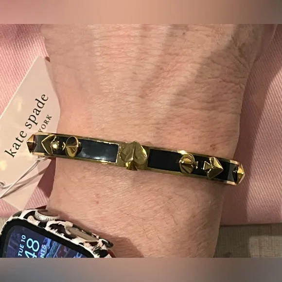 Kate Spade Black and Gold Heritage Spade Bangle Bracelet new with dust bag - Picture 6 of 8